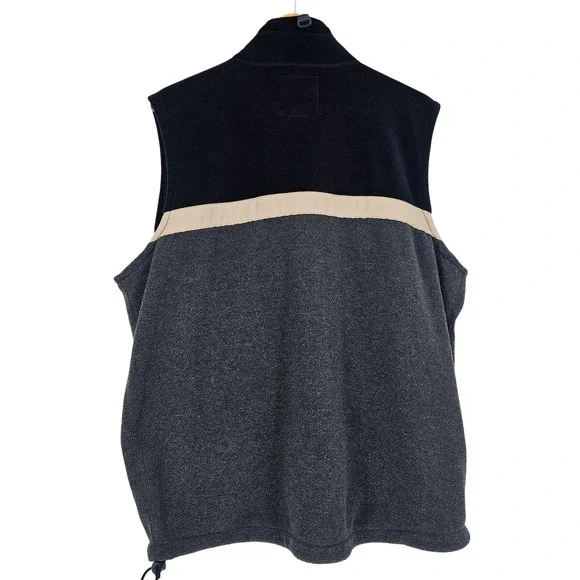 Vintage Abercrombie & Fitch Fleece Full Zip Vest L Navy Colorblock 90s Outdoor - Picture 2 of 10